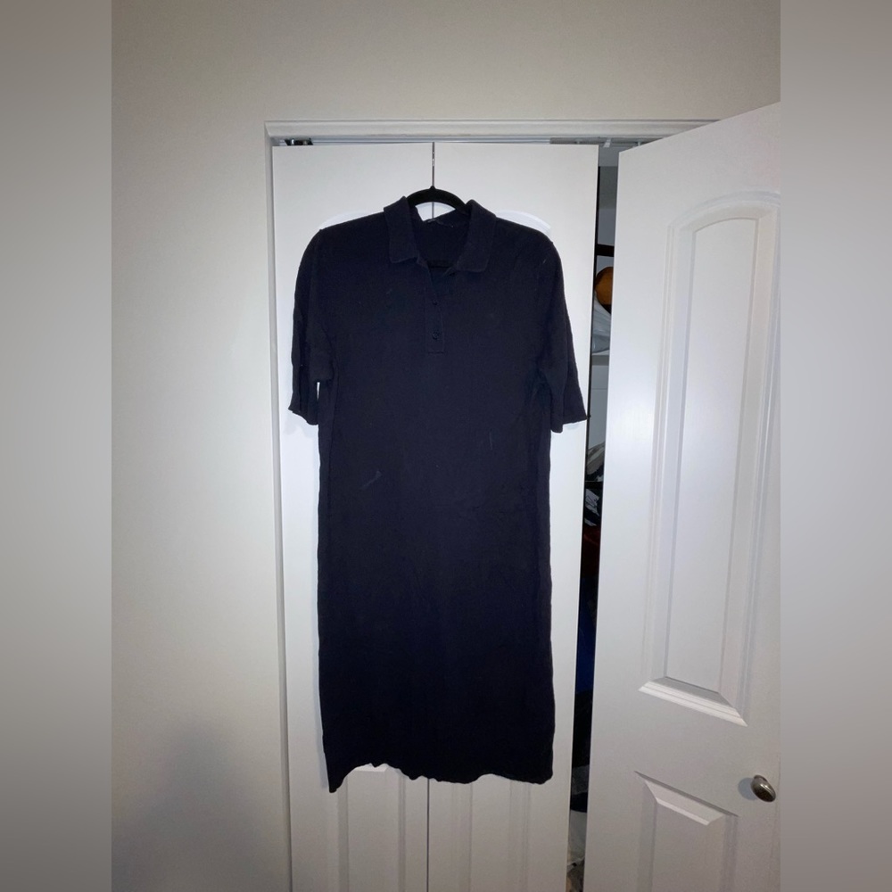 COS navy blue midi dress